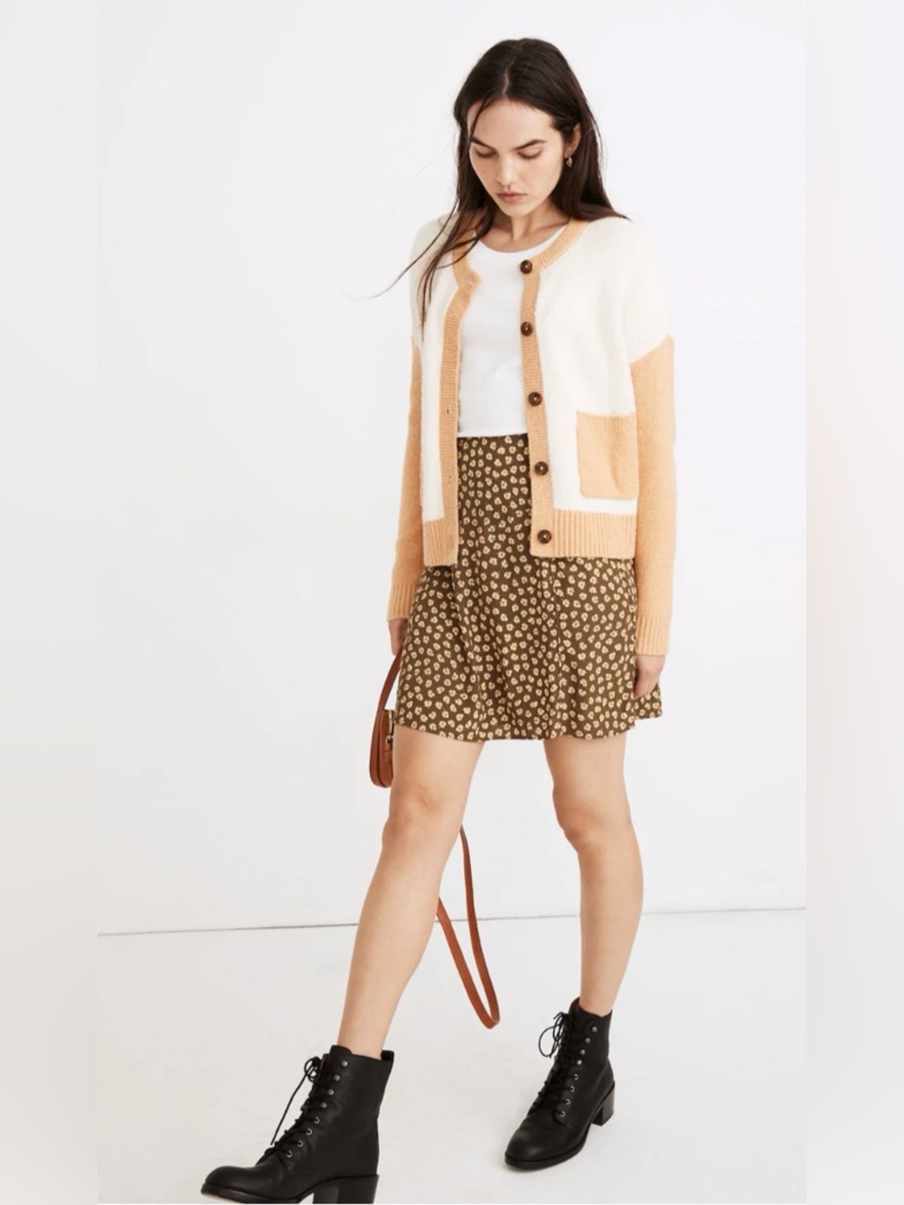 Madewell Colorblock Colburne Cardigan Sweater Coziest Textured Yarn